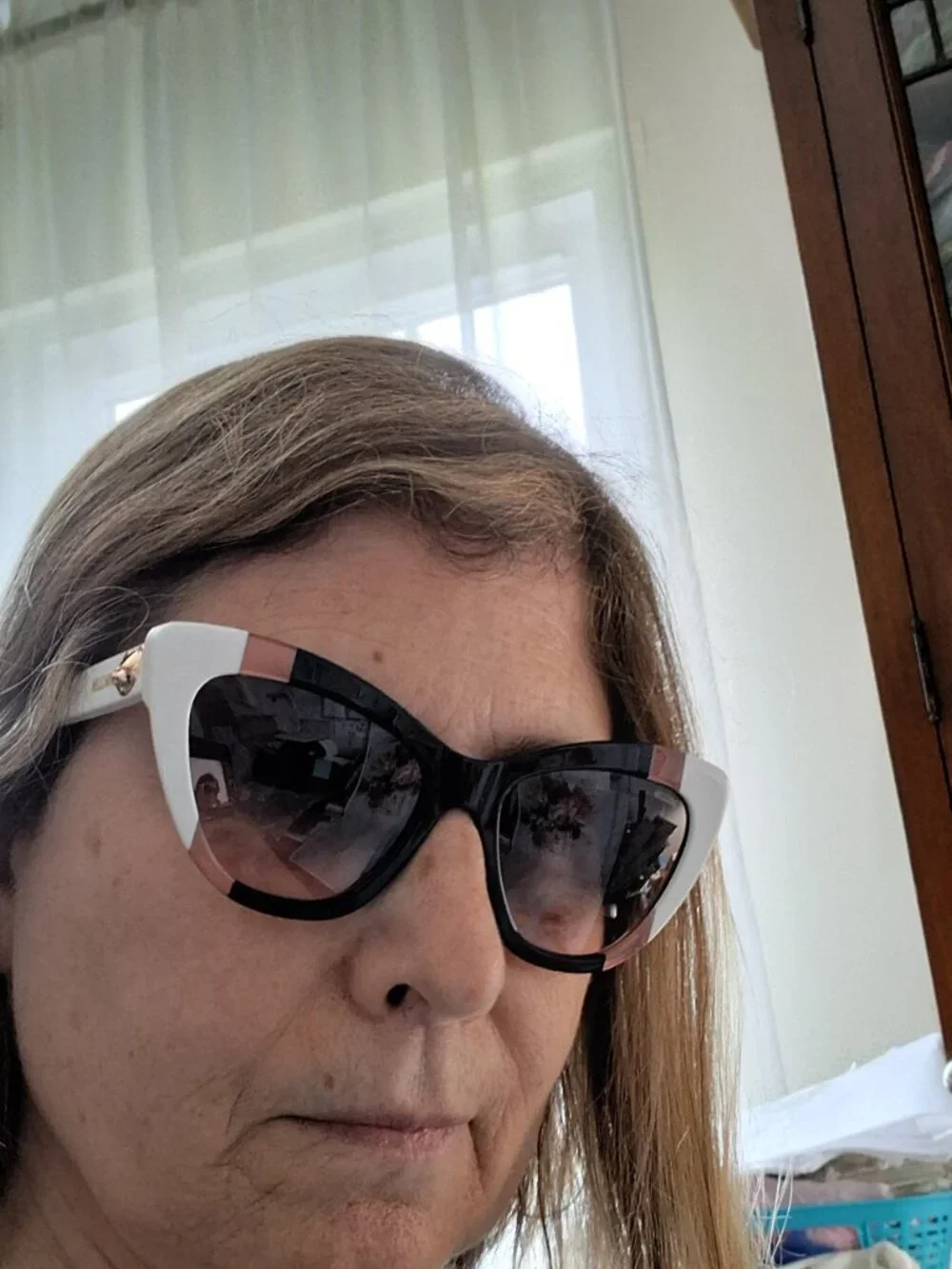 MOSCHINO white black pink Sunglasses MOS122/S 3H2JP Authentic New in case